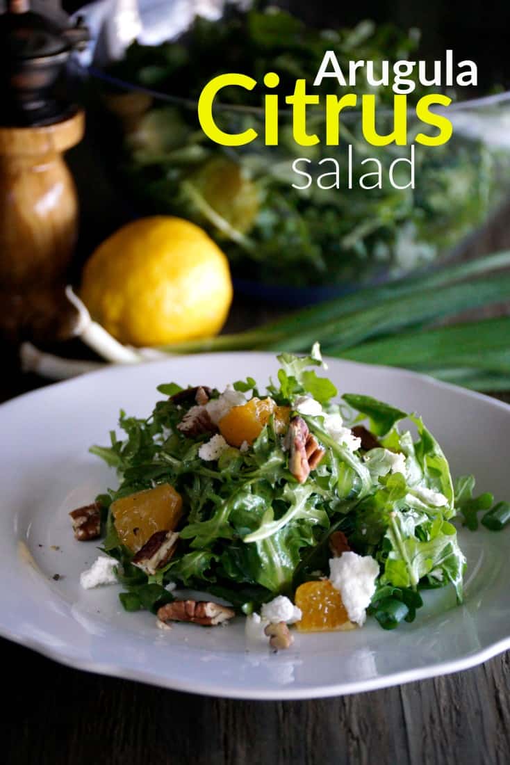 Arugula Citrus Salad - with toasted pecans, goat cheese and scallions 