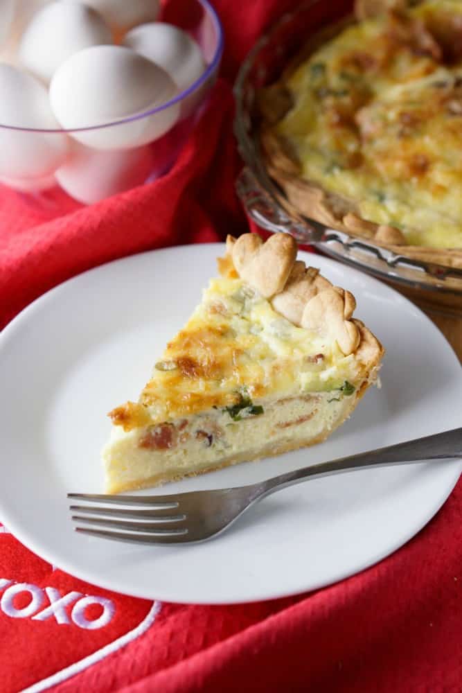 Eggs and Bacon Quiche - an easy Valentine's Day breakfast recipe