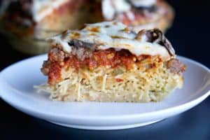 Spaghetti Pie Pizza