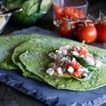 homemade tortillas with spinach