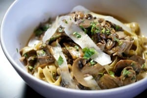 mushroom linguine