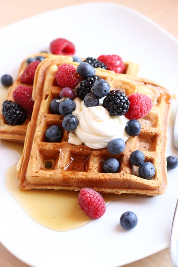Sour Cream Waffles - impossibly light and fluffy with just a little bit of crispy
