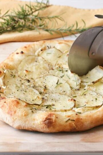 Homemade Pizza Crust with Potatoes and Garlic
