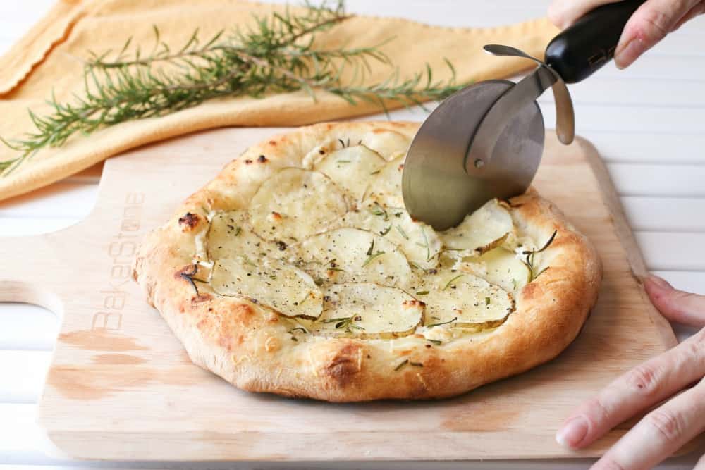 Homemade Pizza Crust with Potatoes and Garlic