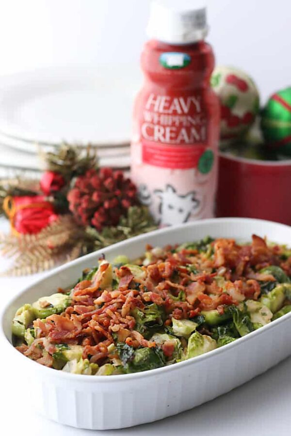 Creamy Dijon Bacon Brussels Sprouts Joanie Simon