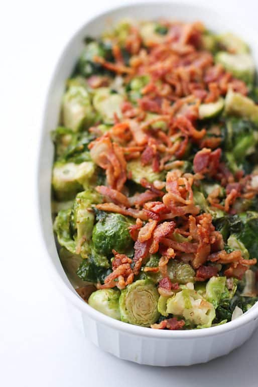Creamy Dijon Bacon Brussels Sprouts Joanie Simon