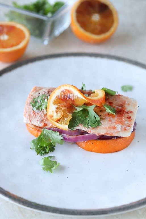 Blood Orange Mahi en Papillote Joanie Simon