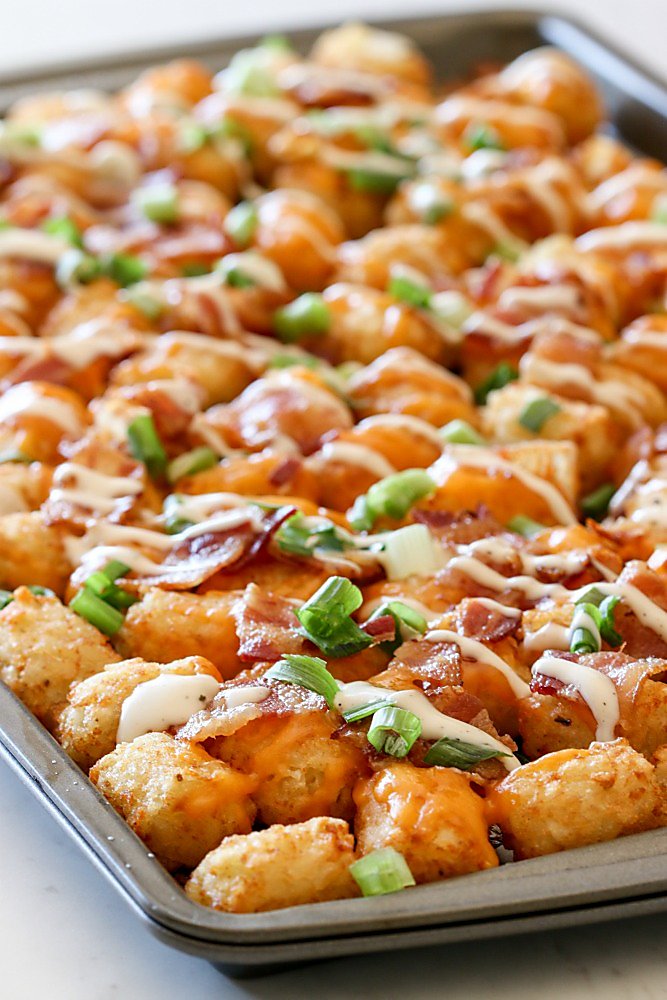 Cheesy Bacon Ranch Tater Tots - TGIF - This Grandma is Fun