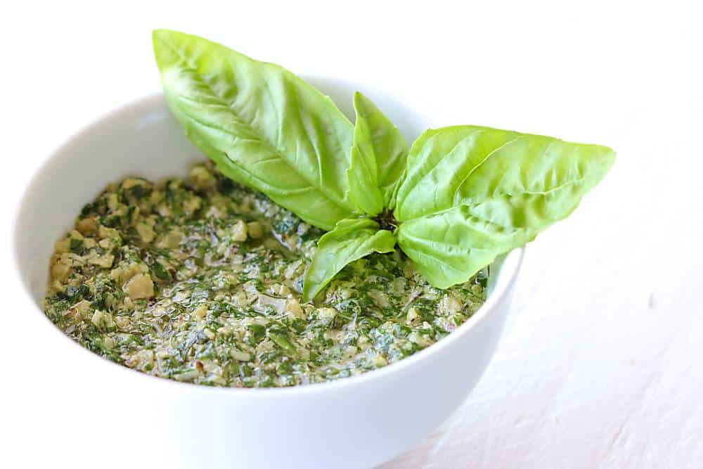 Easy Pesto in the KitchenAid 3.5 cup food processor. We call it a