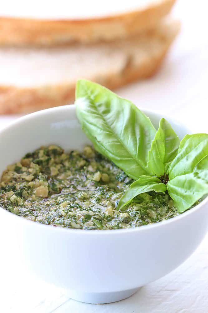 Easy Pesto in the KitchenAid 3.5 cup food processor. We call it a