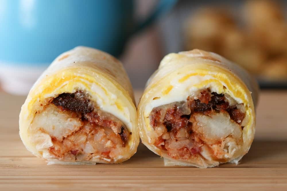 tater tot bacon cheese breakfast burrito