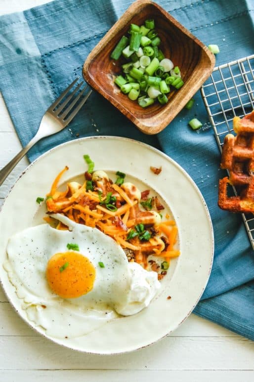 Bacon Cheddar Waffles | Joanie Simon