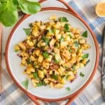 potato salad with bacon, basil and lemon vinaigrette