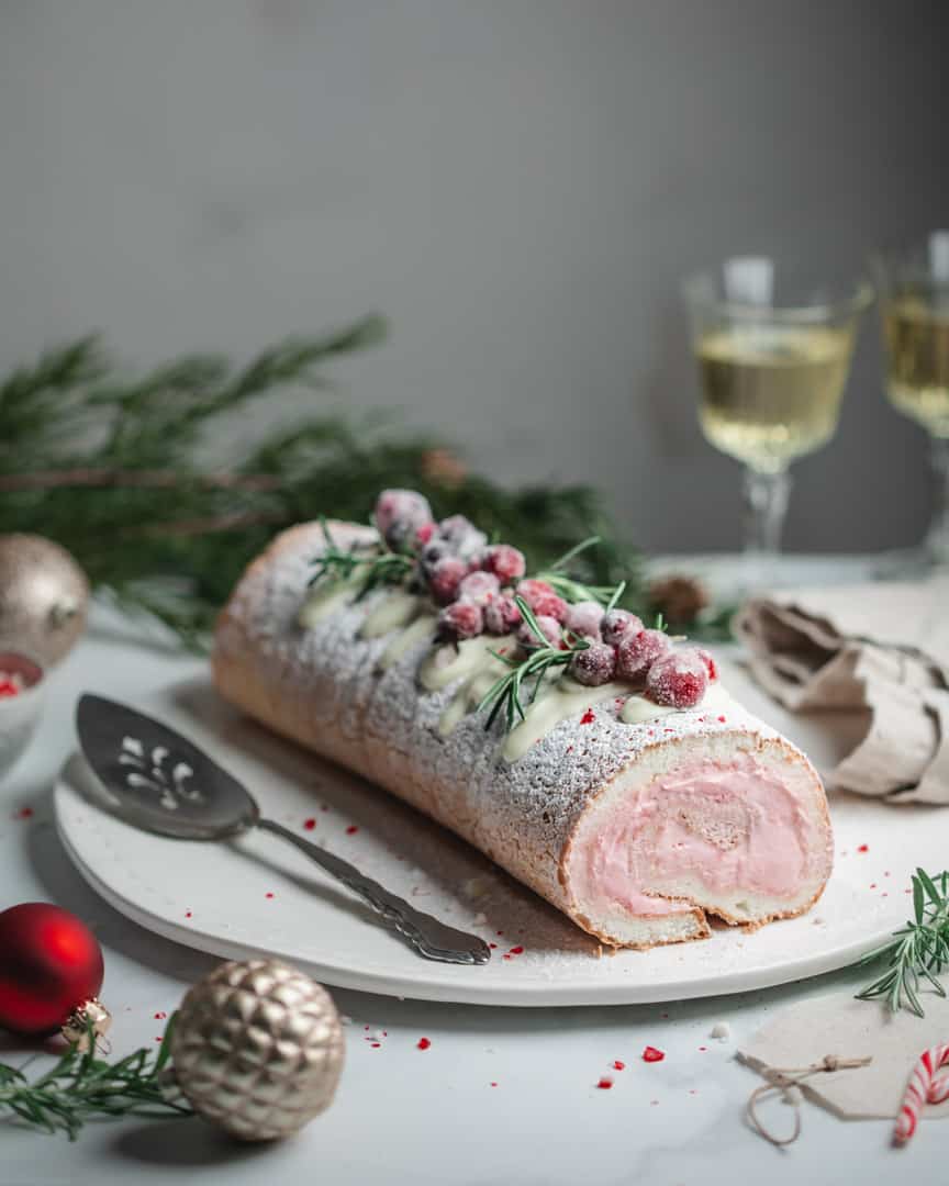 Christmas Peppermint Roll Cake