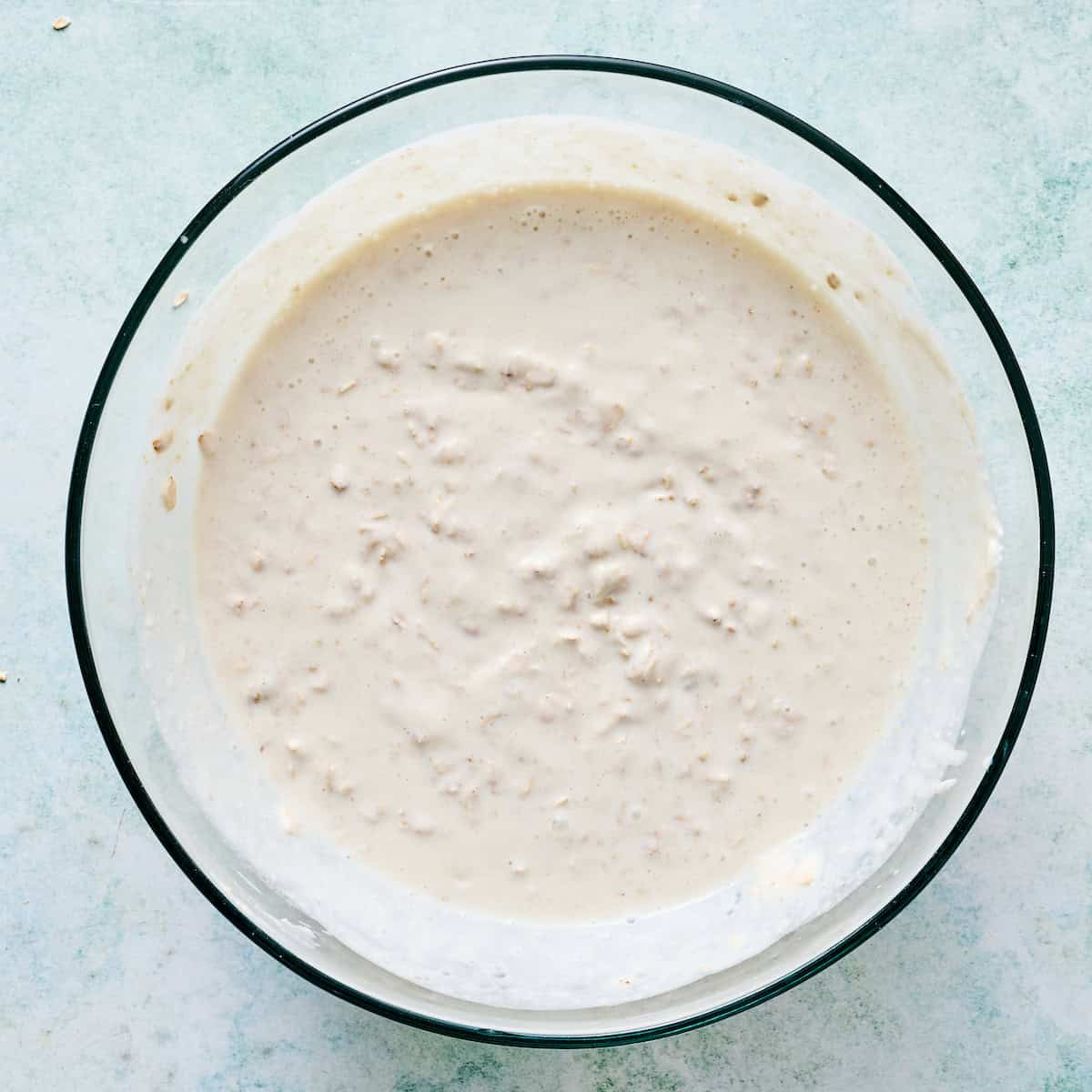 overnight oats in a large bowl mixed together before refrigerating