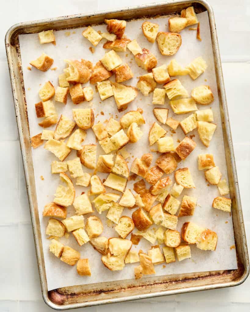 diced croutons tossed with olive oil