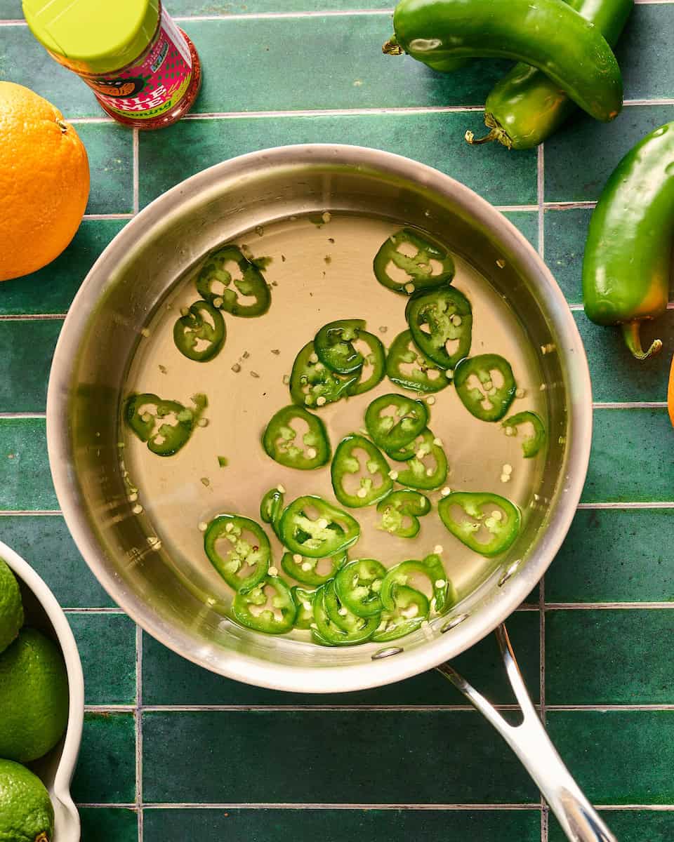steeping jalapeno slices in sugar free simple syrup