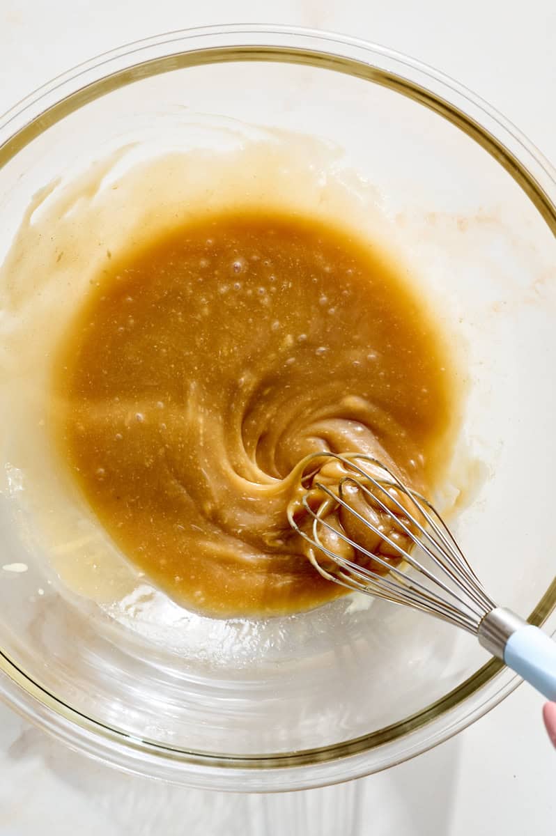 whisking wet ingredients