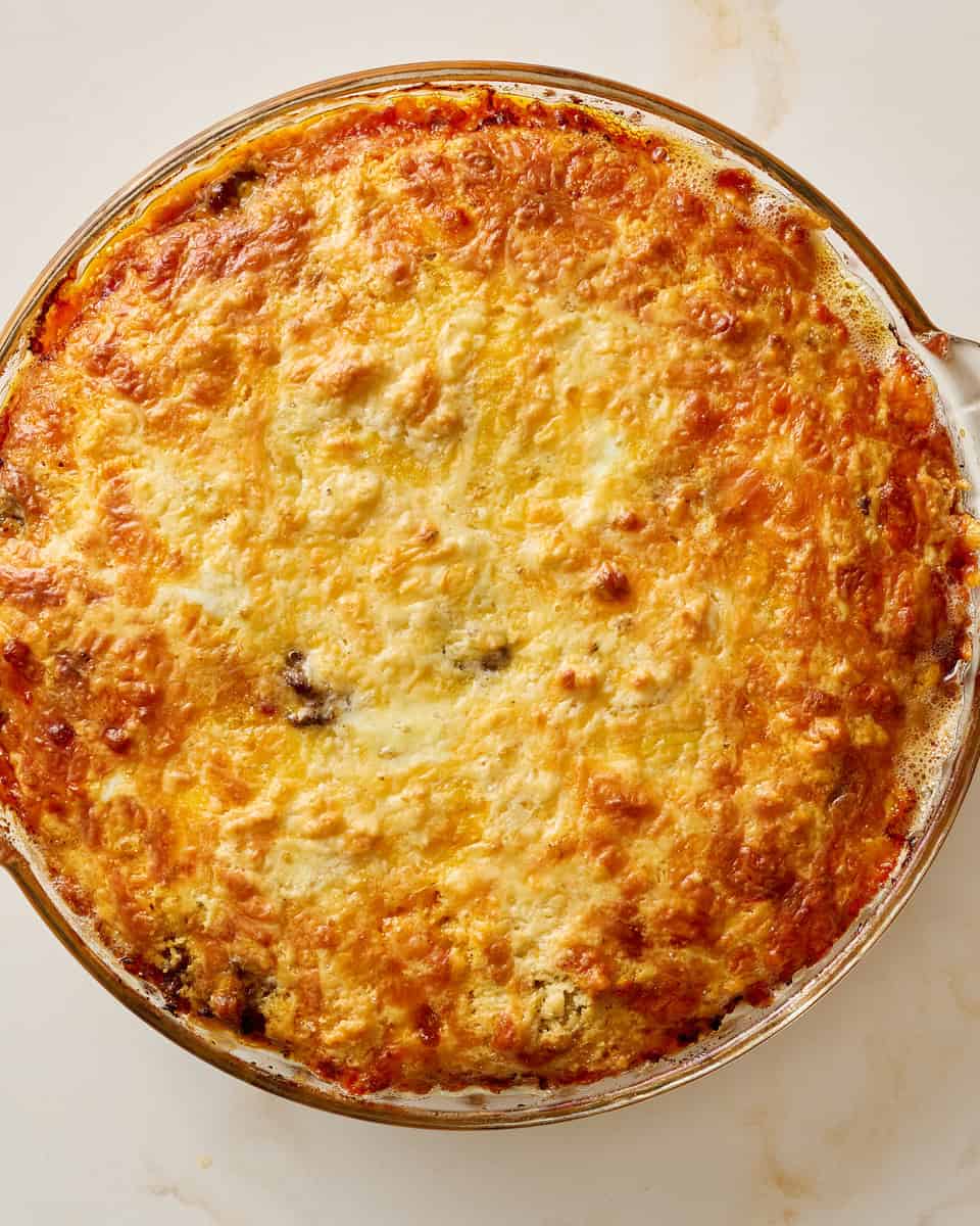 the finished baked taco pie