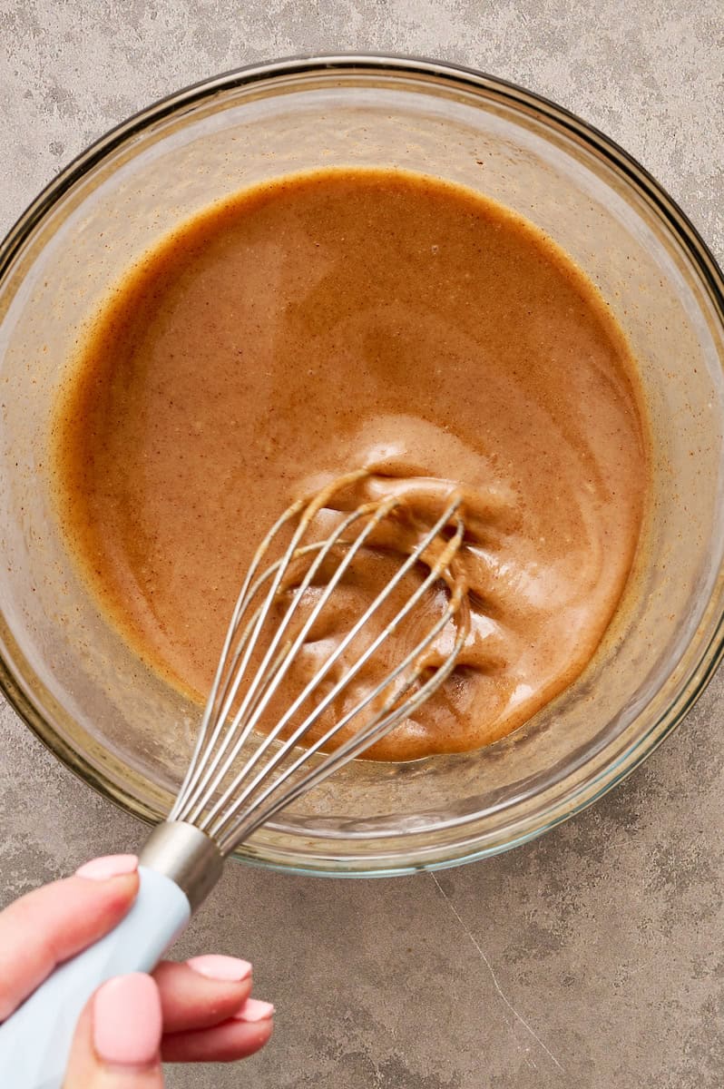 whisking together the wet ingredients