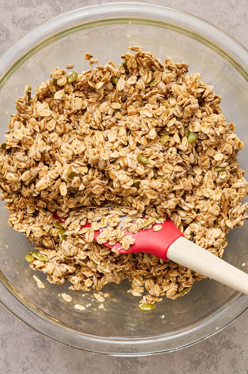 combining the wet and dry ingredients