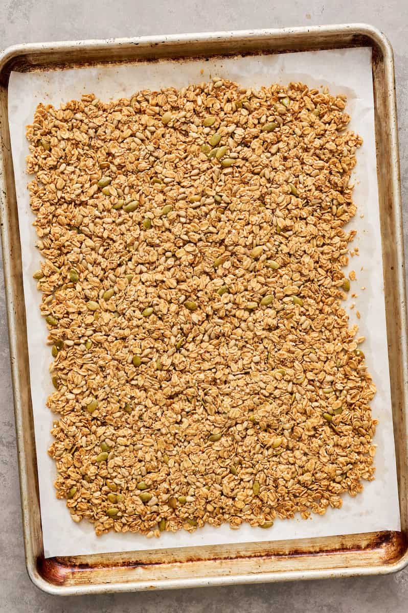 granola after it bakes and is golden brown