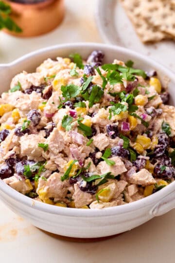 southwest chicken salad with crackers