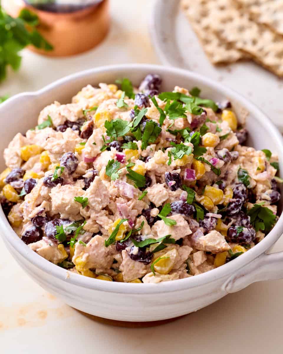 southwest chicken salad with crackers