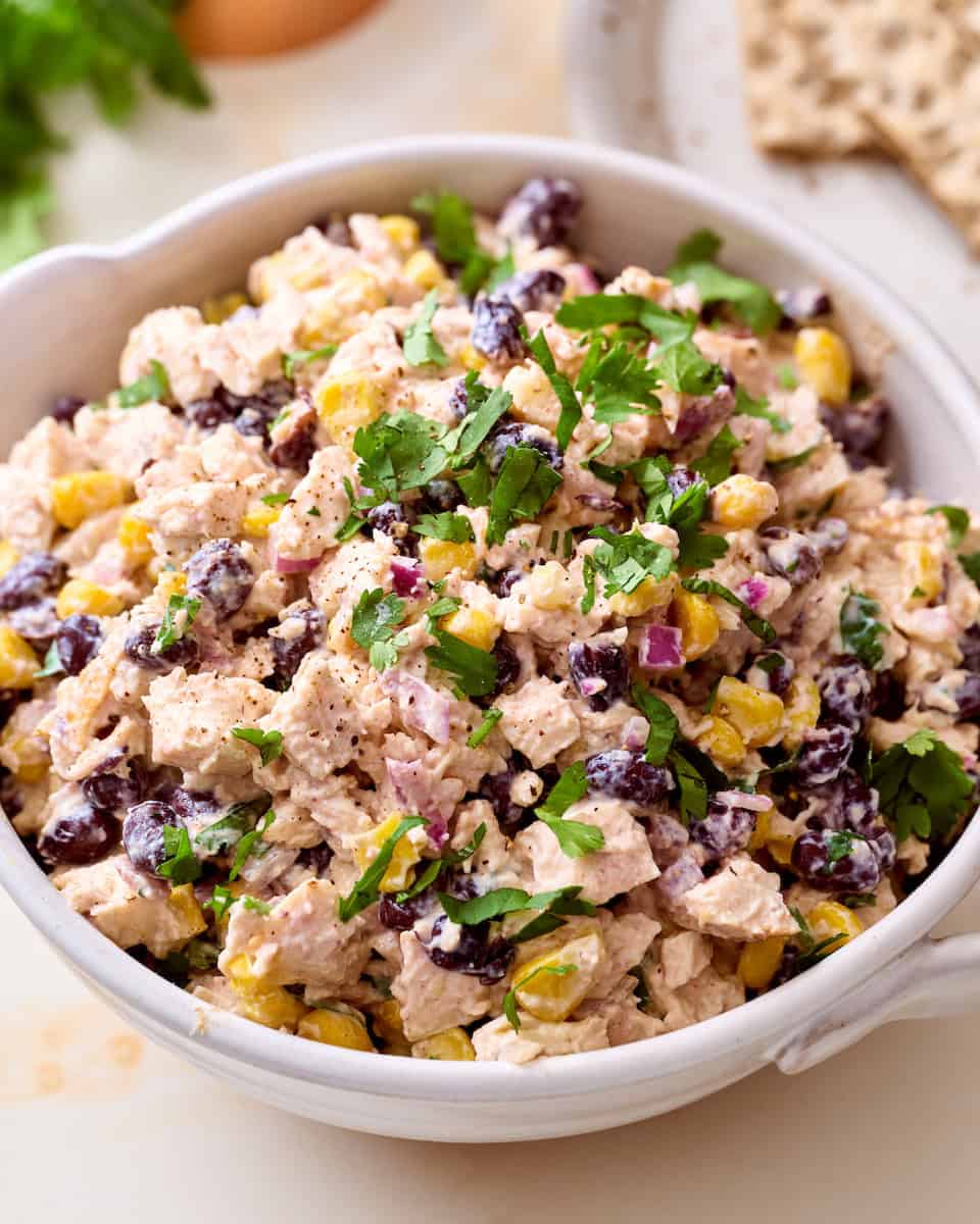 southwest chicken salad with crackers