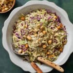 cabbage caesar slaw in a bowl