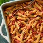 ingredients to make viral feta pasta but creamy